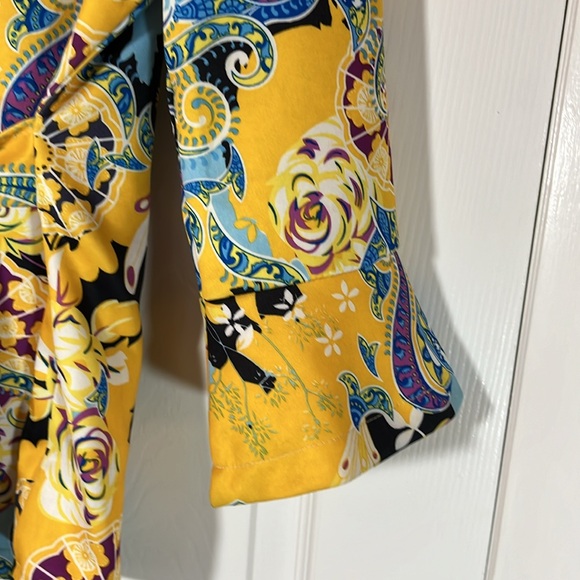 Dygarni jacket crop hoodie art to wear ruffle sleeve multicolor paisley boho S - Picture 4 of 16